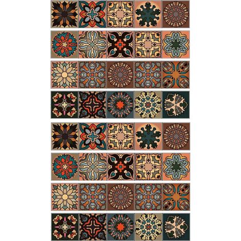 40 Pièces Séries 3D Multi Marocain Auto-Adhésif Salle de Bain Cuisine Mur Escalier Tuile Autocollant (1/5)