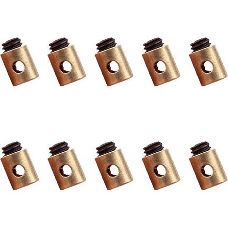 Ecleanfy - 10 pièces Câbles et gaines de frein vélo(5 x 6 mm),Serre-câble d'accélérateur universel en laiton, pour Accélérateurs de Scooters (1/5)