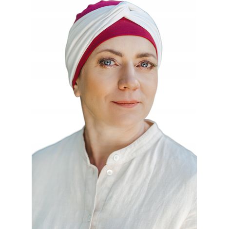 Conjunto para la cabeza de mujer Zofia 406 - turbante crudo + diadema, producto polaco. (1/4)