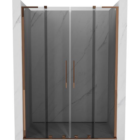 Mexen Velar L Duo portes de douche coulissantes 150 cm, graphite, or rose - 871-150-003-42-60 (1/5)