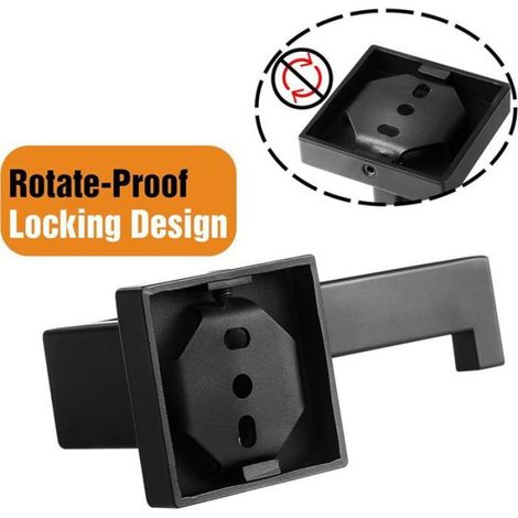 Porte papier toilette - - - Noir mat - Acier inoxydable - Antirouille (1/4)
