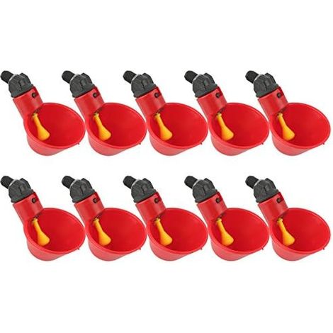 GLOGLOW Abreuvoir Automatique Volaille, Distributeur Eau Gobelets Plastique Lot 10 pour Poule Pigeon Oiseaux (1/5)