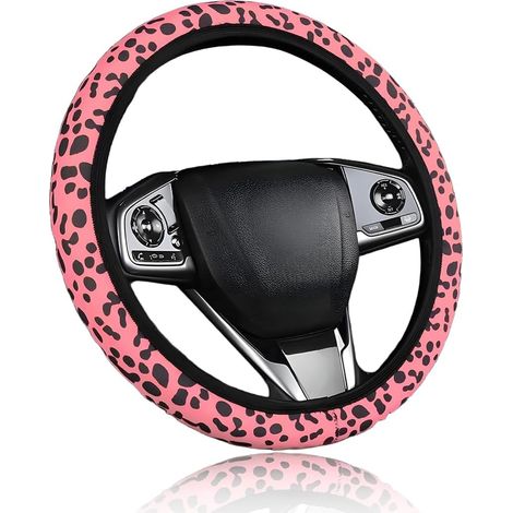 Housse Volant Voiture, Couvre Volant, Protege Volant Voiture, Housse de Volant imprimée léopard pour Femme, Leopard Car Accessories (1/5)
