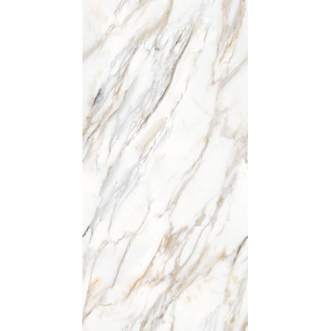 Carrelage sol / mur effet marbre blanc ZEBRINO GOLD l.60 x L.120 cm Brillant LIMCARO