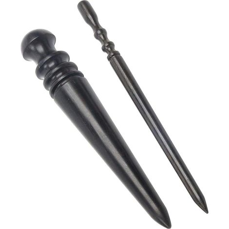 Ensemble d'outils de brunissage pour cuir 2 pièces, slicker en bois conique et outil à bords fins (1/5)