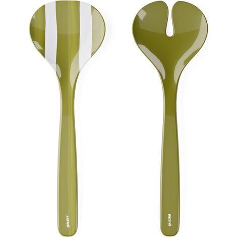 GUZZINI Posate Insalata Riviera Melamina 29,8  Cm Bianco Verde (1/2)