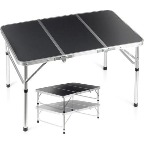Folding camping table adjustable height metal 90x60 cm 235492288 (1/5)