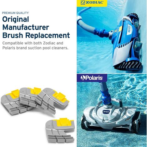 Brosses de nettoyage Zodiac Cyclone (paquet de 2) pour robots de nettoyage de piscine Zodiac MX6 et MX8 - Numéro de pièce d'origine R0714400 - Nettoie efficacement les débris de feuilles. (1/3)