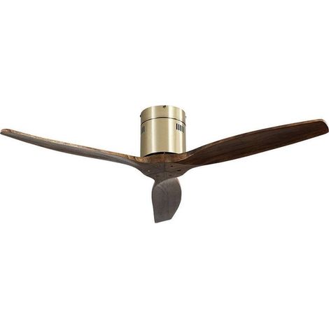Ventilateur DC 3 pales en chêne, 6 vitesses, avec télécommande et minuteur, idéal pour la climatisation et le confort de la maison.