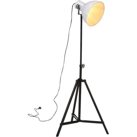 Lampadaire blanc 25W, dimensions 61x61x90/150cm, culot E27. (1/5)