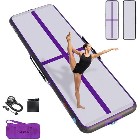 Air Floor Mat 3M 4M 5M 6M Inflatable Gymnastics Mat with Practical Pump and 10/20 cm Thick Aerobatic Tracks Inflatable Air Mat for Gymnast Tumbling Yoga Taekwondo (1/5)