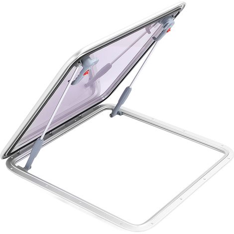 Hublot de toit bateau 600x600mm, fenêtre carrée à ouverture poussante, panneau de ventilation pour yacht, navire et camping-car, avec tige de support, hublot de pont. (1/5)