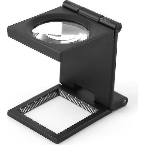 10-fache Vergrößerungsglas, freihändig faltbare Taschenlupe, beleuchtete Tischlupe, tragbare quadratische Lupe, Gewindezähler, Zinklegierung. (1/5)