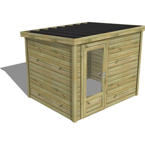 ABRI DE JARDIN bois traité 27mm, Essentiel, 2,6x2,1m, 6m2 (1/3)