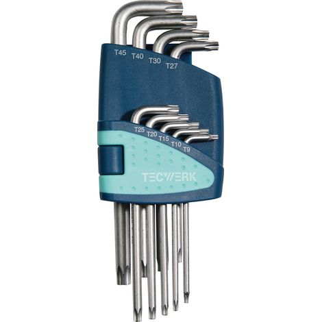 Juego  de  destornilladores  angulares  9  pzs.  T9-T45  Soporte  de  plástico  TECWERK (1/5)