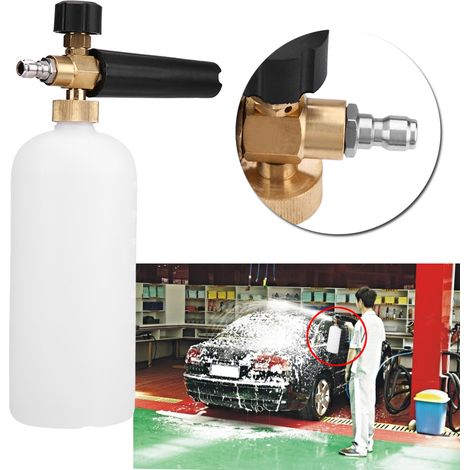 Verstellbare 1/4"-Schaumlanze für die Autoreinigung, 1-Liter-Behälter, Hochdruck-Sprühdüse, Schaumpistole für die Autowäsche (1/5)