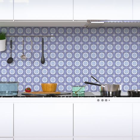 Sticker Mural Carrelage adhésif Cuisine Salle de Bain - 60 STICKERS CARRELAGES AZULEJOS KRISTIANO - 60stickers10x10cm (1/5)