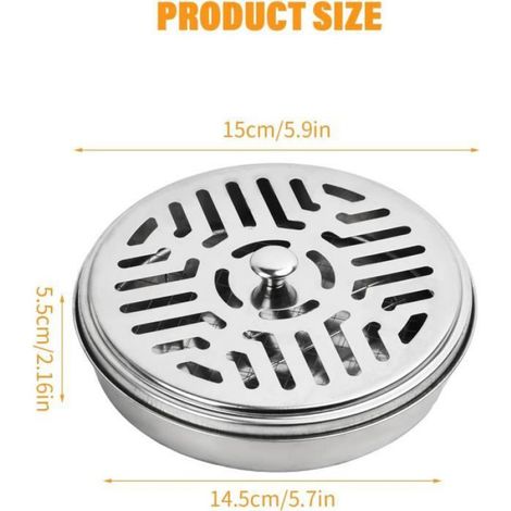 Support Bobine Moustique,2pcs Support Bobine Anti Moustique avec Couvercle,Supports en Spirale de Moustiques en Acier Inoxydable (1/4)