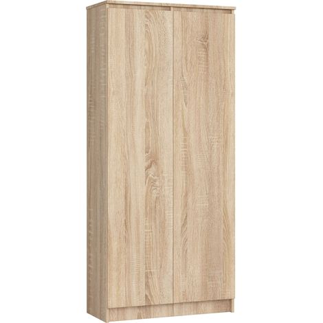 Librería AKORD R80 Roble Sonoma 80 cm 2 puertas frente en color Roble Sonoma 4 estantes 80x35x180 cm (1/5)