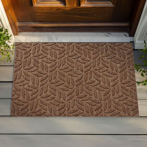 Wash+Dry Dune Leaves Taupe 60x90cm, intérieur et extérieur, Lavable (1/5)