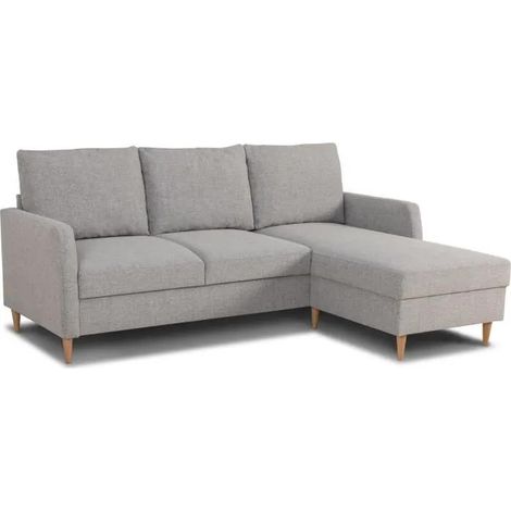 Casapy Moderner Fixe Ecksofa in Mausgrau