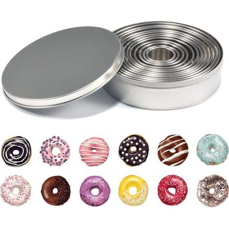 Emporte Piece Rond Cercle, 12 PCS Patisserie Emporte pièces en acier inoxydable moules à anneaux de cuisson pour chefs professionnels et cuisiniers à domicile ambitieux- (1/5)