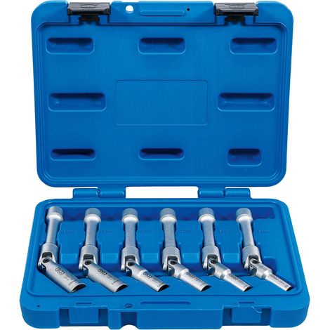 BGS Llave articulada universal para calentadores de incandescencia con accionamiento hexagonal, cuadrado interior de 10 mm (3/8"), SW 8 - 16 mm, 6 piezas, extra largo - 2986 (1/5)