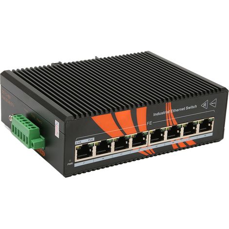 Commutateur Ethernet Industriel 8 Ports Non-Géré Rail DIN -40°C à 75°C, Alimentation 12-58V CC (1/5)