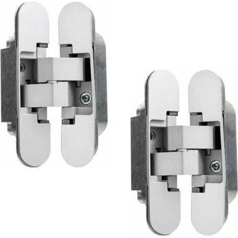 Charnière Invisible pour Portes Lourdes - Lot de 2 (Charge 40 kg, Ouverture 180º) (1/4)