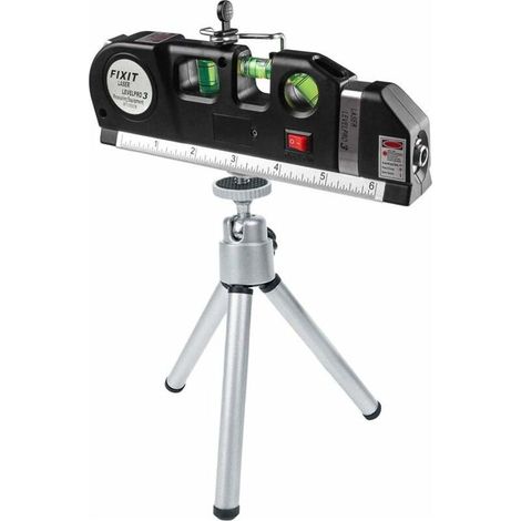 Niveau à bulle Niveau Laser Ruban À Mesurer Multifonctionnel 2.5m - Règle De Bande Standard Et Métrique Avec Trépied En Métal Rétractable (1/5)