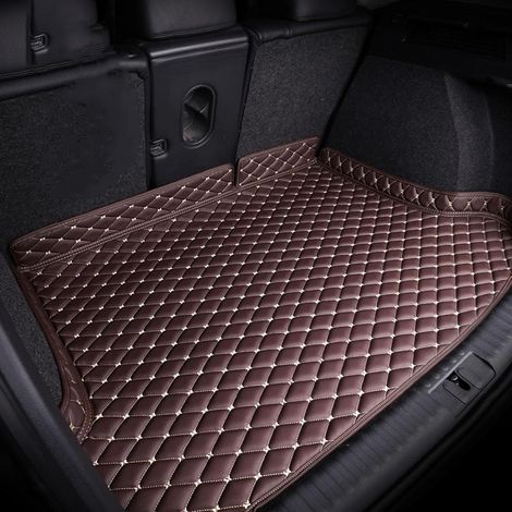 Alfombrilla para maletero de BMW Serie 2 Gran Tourer (F46) 2015-2018, alfombrilla protectora impermeable de cuero, accesorios para coche, color marrón oscuro.