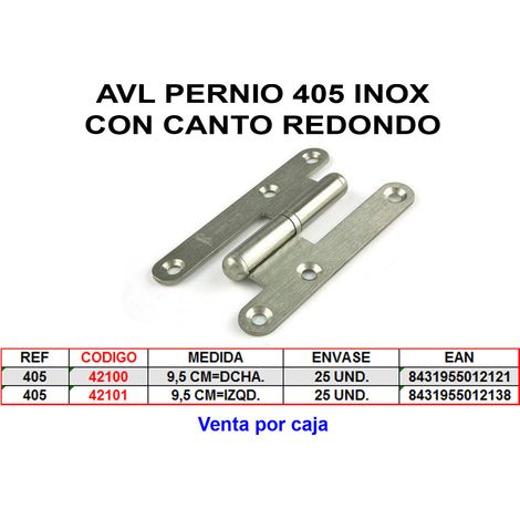 Charnière AVL 9,5 mm bord rond gauche nickel