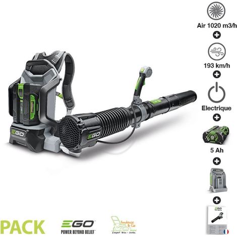 Ego Power+ – Souffleur à batterie 1020m3/h – 5Ah – Moteur sans balai – Autonomie 2h – Commande de puissance réglable