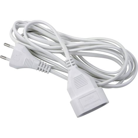 1 Rallonge Électrique Sans Terre 10 m, Câble 2G0,75 mm², 230 V 6A, Usage Intérieur, Blanc (1/5)