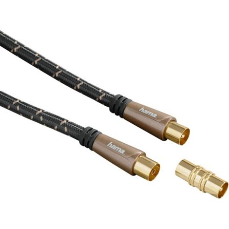 Hama Cavo antenna M F con adattatore M M 1.5 metri 120 dB TPE connettori dorati ferrite nero (1/3)