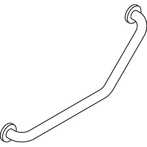 HEWI 805.22.200L Winkelgriff, Ausführung links der Serie 805 Classic, Edelstahl, schliff, Achsmaße 620 mm und 200 mm, Winkel 135°, 200 mm hoch, D: 33 mm, Ausführung links (1/4)