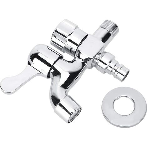 Robinet lave-linge - cuivre - double sortie - pour buanderie (1/5)