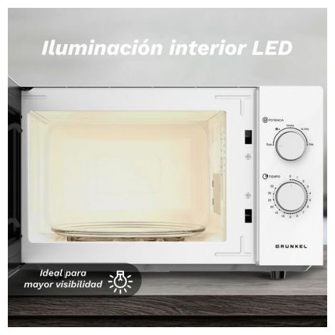 Microondas Grunkel MW-25EASY/ 850W/ Capacidad 25L/ Blanco