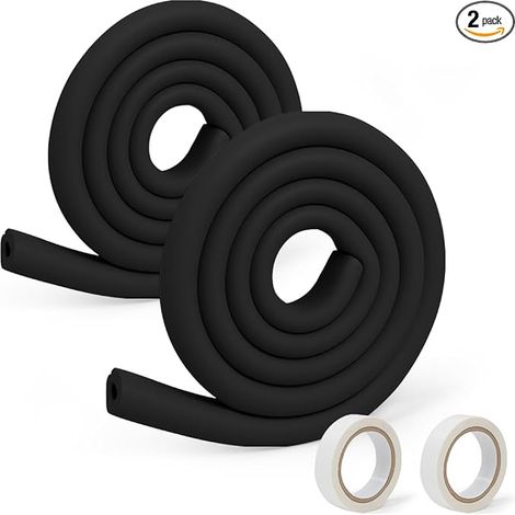 Protection d'angles et rebords en mousse 4M - Rouleau de sécurité antichoc pour meubles et tables - Noir (1/5)