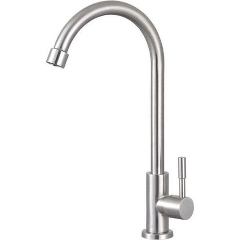 Robinet de cuisine froide simple en acier inoxydable lavabo évier de buanderie évier purificateur d'eau robinet (1/4)