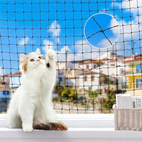 Filet Chat Balcon,Filet De Protection Chat 3x6m,Solide Et Durable,Résistant Aux Morsures Et Aux Déchirures,Résistant Aux Rayons Uv Et à Tous Les Types De Météo,Adapté Aux Balcons,Terrasses Et Fenêtres (1/5)