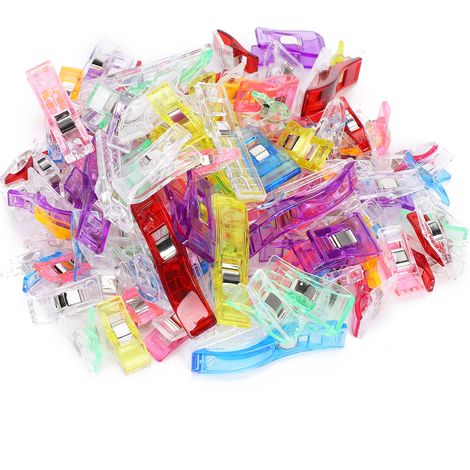 100 pinces à patchwork colorées en plastique pour travaux manuels, couture, tricot et loisirs créatifs (1/5)
