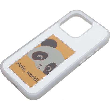Coque de téléphone à projection photo en TPU sans fil, intelligente et personnalisable, avec écran NFC et encre, compatible iOS 15 (blanche). (1/5)