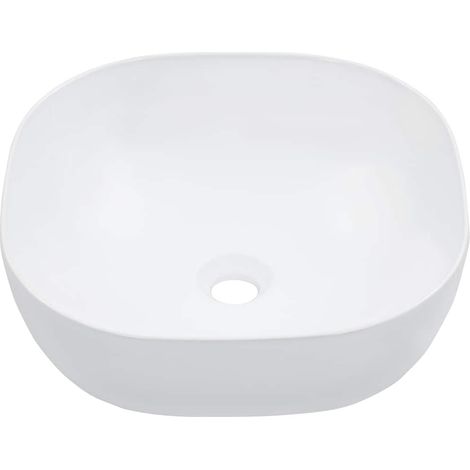 vidaXL Lavabo 42,5x42,5x14,5 cm cerámica blanco (1/2)