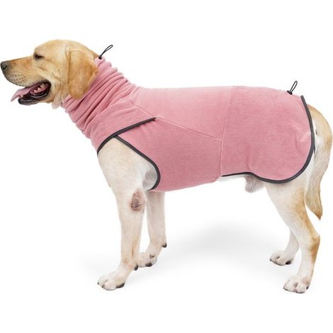 Gilet anti-ansia per animali domestici, giacca con cappuccio traspirante per ridurre l'ansia, protegge da temporali e fuochi d'artificio, rosa malva, taglia M (1/2)