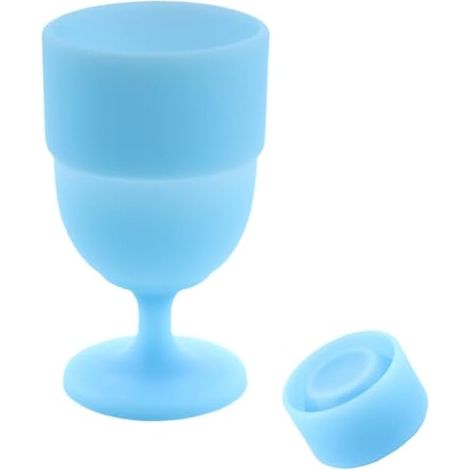Verres à vin portables pliables en silicone pour pique-nique, intérieur et extérieur, réutilisables, capacité 191,6 g (1/5)