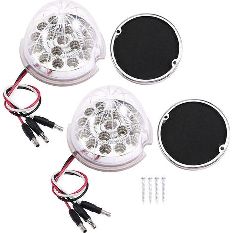 Lot de 2 feux de signalisation/clignotants/marche arrière à 17 LED en forme de pastèque pour semi-remorque, voiture, camion, bateau (blanc). (1/5)