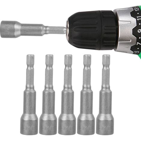 Ensemble de 5 clés Allen magnétiques, acier à outils, tournevis électriques, forets magnétiques, adaptateurs 9 mm (1/5)