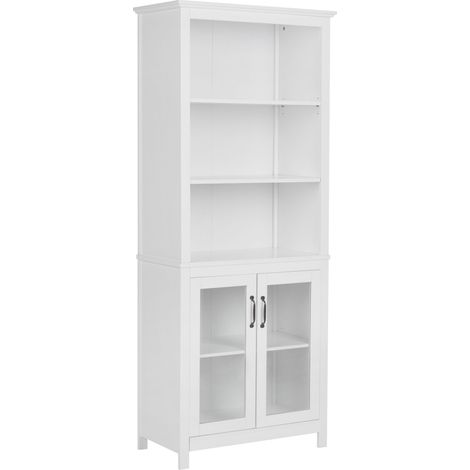 Glass Display Cabinet LUSBY 75 cm White