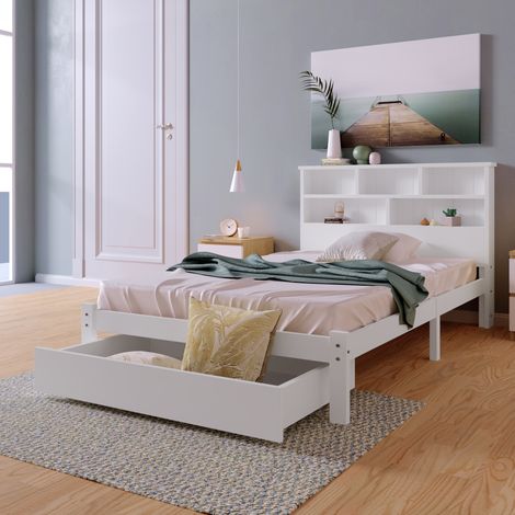 Cama dormitorio con librería y cajones para adultos OKMYHOME (1/5)